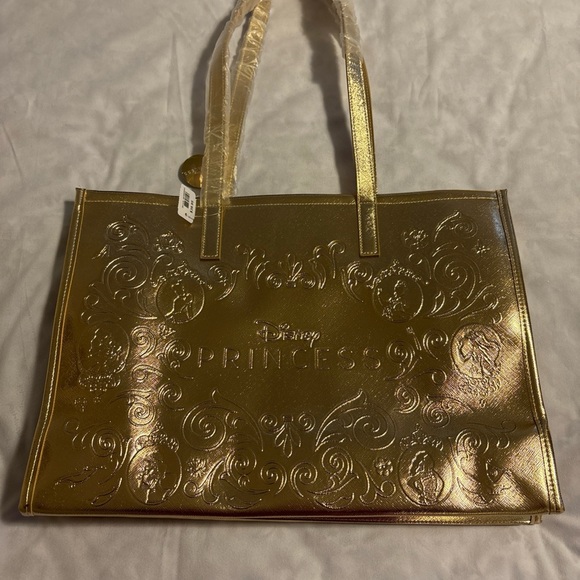 Disney Gold Metallic Tote Bag with Textured Finish - Picture 2 of 7